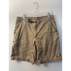 Mountain Hardwear Mens Shorts Cotton/Nylon Beige Hiking Shorts Size Large